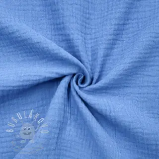 Dvojitá gázovina/mušelín royal blue ORGANIC