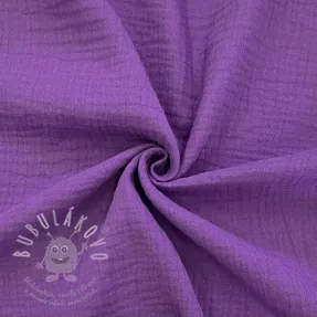 Dvojitá gázovina/mušelín violet ORGANIC