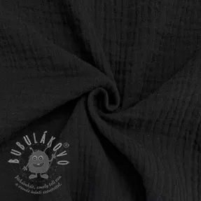 Dvojitá gázovina/mušelín black ORGANIC