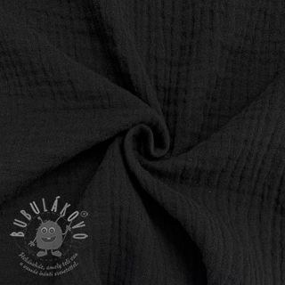Dvojitá gázovina/mušelín black ORGANIC