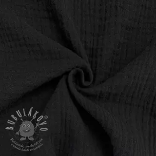 Dvojitá gázovina/mušelín black ORGANIC