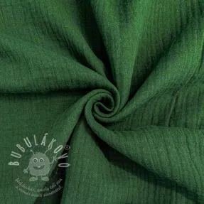 Dvojitá gázovina/mušelín dark green ORGANIC