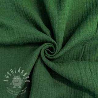 Dvojitá gázovina/mušelín dark green ORGANIC