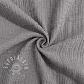 Dvojitá gázovina/mušelín grey ORGANIC