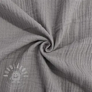 Dvojitá gázovina/mušelín grey ORGANIC