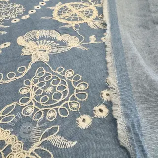Bavlněná látka JEANS Embroidery Buttercup