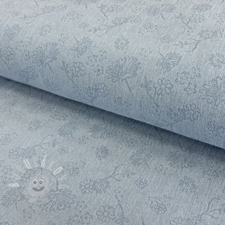 JEANS 9,5 OZ Embossed Flowers light blue
