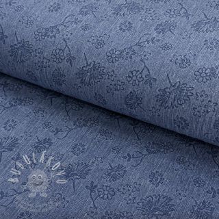 JEANS 9,5 OZ Embossed Flowers blue