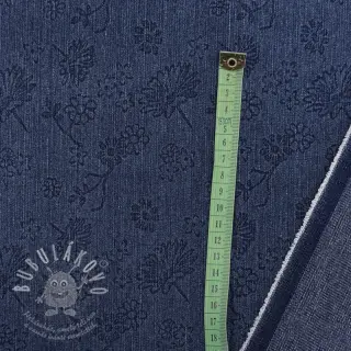 JEANS 9,5 OZ Embossed Flowers dark blue