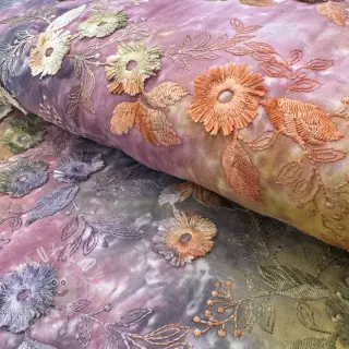 Bavlněná látka TIE DYE EMBROIDERY Poppy design E