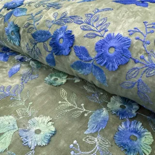 Bavlněná látka TIE DYE EMBROIDERY Poppy design B