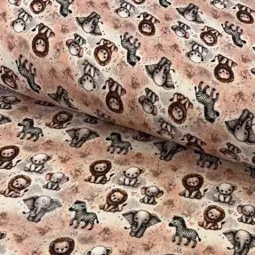 Dvojitá gázovina/mušelín Safari buddys design C digital print