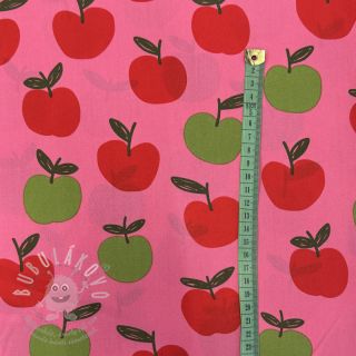 Bavlněná látka Fruit apple pink digital print