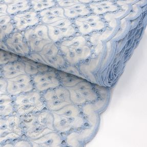 Bavlněná látka EMBROIDERY Lilian blue