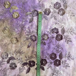 Bavlněná látka TIE DYE EMBROIDERY Poppy design J