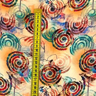Viskóza RAYON POPLIN Feathers design D digital print