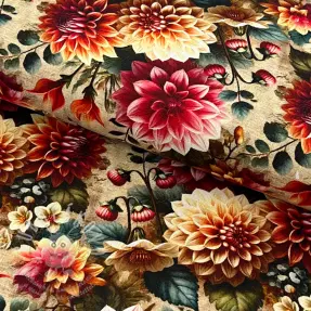 Viskóza se lnem Rosalie design A digital print