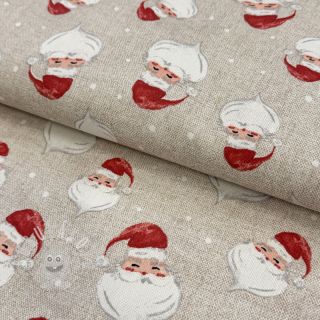 Dekorační látka premium Santa Funny Face