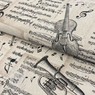 Dekorační látka Linenlook Music Notes