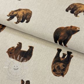 Dekorační látka Linenlook Brown bear