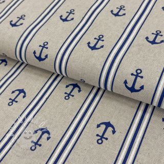 Dekorační látka Linenlook Anchor navy
