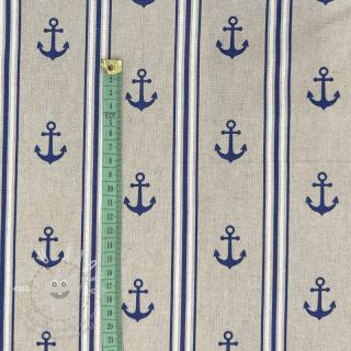 Dekorační látka Linenlook Anchor navy