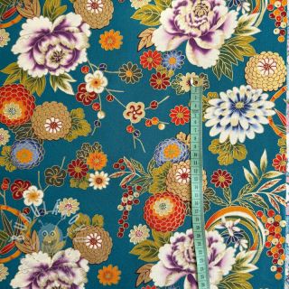Bavlněná látka JAPAN Chihiro turquoise