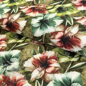 Viskóza se lnem Azalea design C digital print