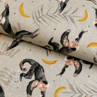 Dekorační látka Linenlook Monkey Bananas