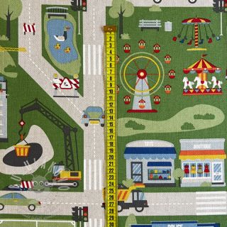 Dekorační látka Linenlook Car Roadmap