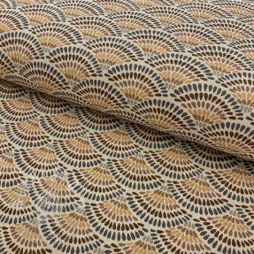 Dekorační látka Linenlook Graphic handdrawn pattern beige