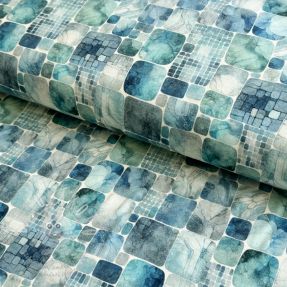 Úplet VISCOSE Blocking petrol digital print