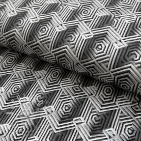Úplet VISCOSE Structure grey digital print