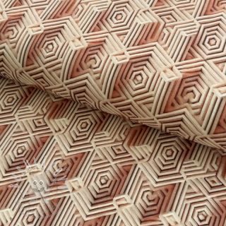 Úplet VISCOSE Structure beige digital print