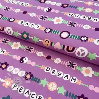 Bavlněná látka Love dream mauve