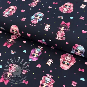 Úplet Dolls navy digital print