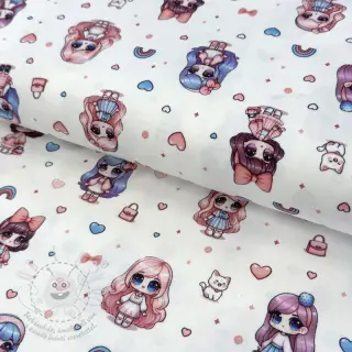 Úplet Dolls white digital print