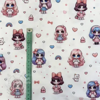 Úplet Dolls white digital print