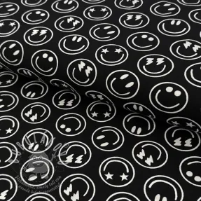 Úplet Happy faces black digital print