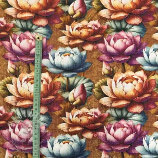Viskóza se lnem Marigold design C digital print