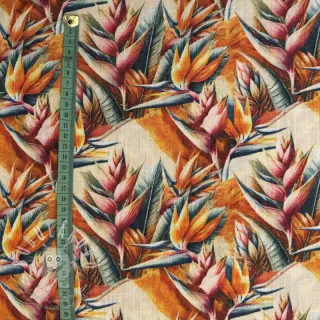 Viskóza se lnem Marigold design A digital print