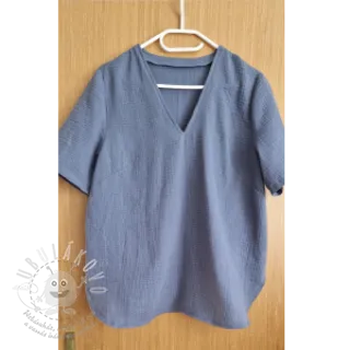 Dvojitá gázovina/mušelín jeans blue