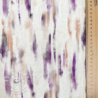 Viskóza se lnem Natural Lin Lina purple digital print