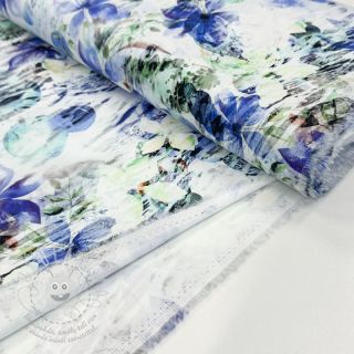 Bavlněná látka SATIN Maui blue digital print