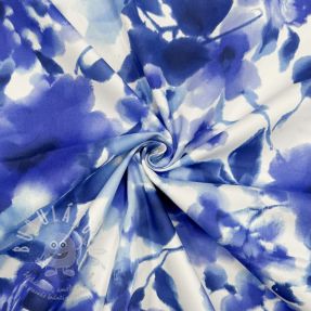 Bavlněná látka SATIN Kauai blue digital print