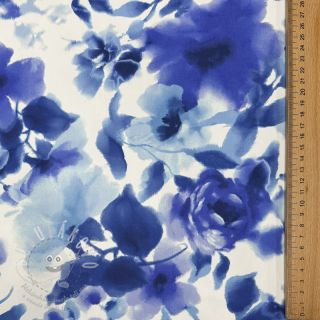 Bavlněná látka SATIN Kauai blue digital print