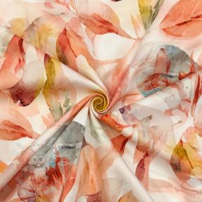 Bavlněná látka SATIN Hawaii pink digital print
