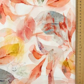 Bavlněná látka SATIN Hawaii pink digital print