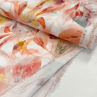 Bavlněná látka SATIN Hawaii pink digital print