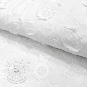 Bavlněná látka EMBROIDERY Catchy Swingy white